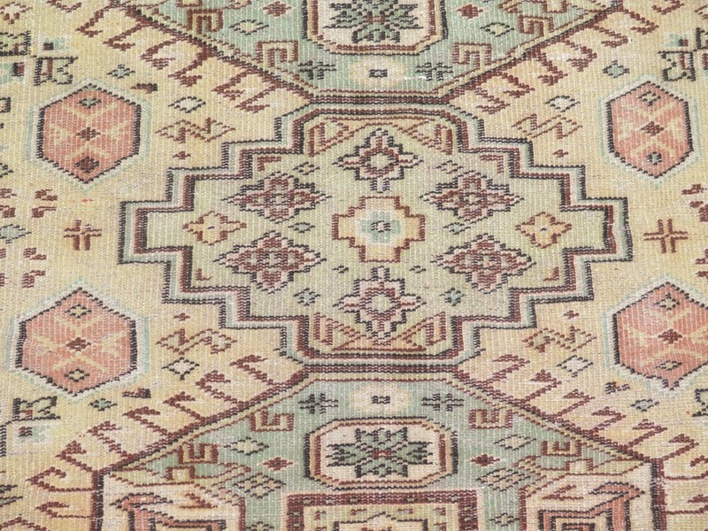Vintage Turkish Handmade Carpet Wool Rug, Pale Color Modern Large Rugs 69"x100" gallery