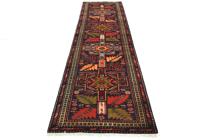 Vintage Tribal Purple Floral Runner Rug 2'6X9'7 ft Wool Oriental Hallway Carpet gallery