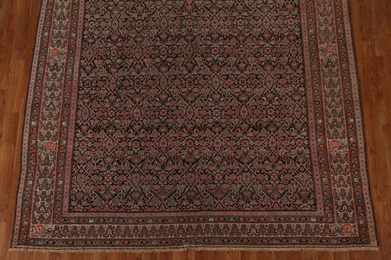 Pre-1900 Malayer Vegetable Dye Handmade Antique Rug 7x16 Traditional Wool Carpet gallery