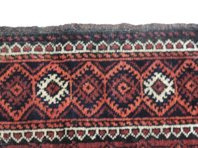 3x6ft. Antique Afghan Balouch Wool Rug gallery