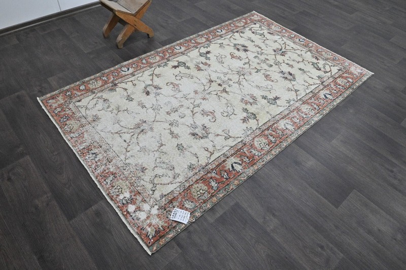 Oushak Turkish Vintage Rug 4x6 Kilim Rug Anatolian Handmade Boho Decor BEIGE gallery