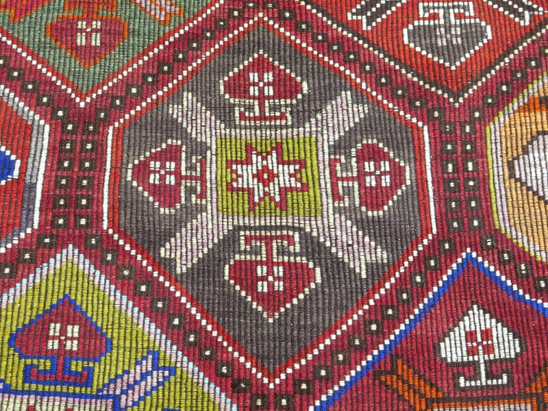 Vintage Oriental Kilim Wool Rugs, Handmade Large Carpet, Floor Teppich 68x109" gallery