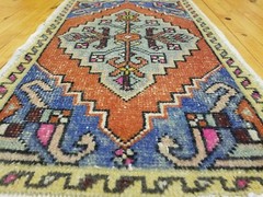 Bohemian Vintage 1950-1960’s Natural Dye, Wool Pile, Tribal Rug 1’9”x 2’9”