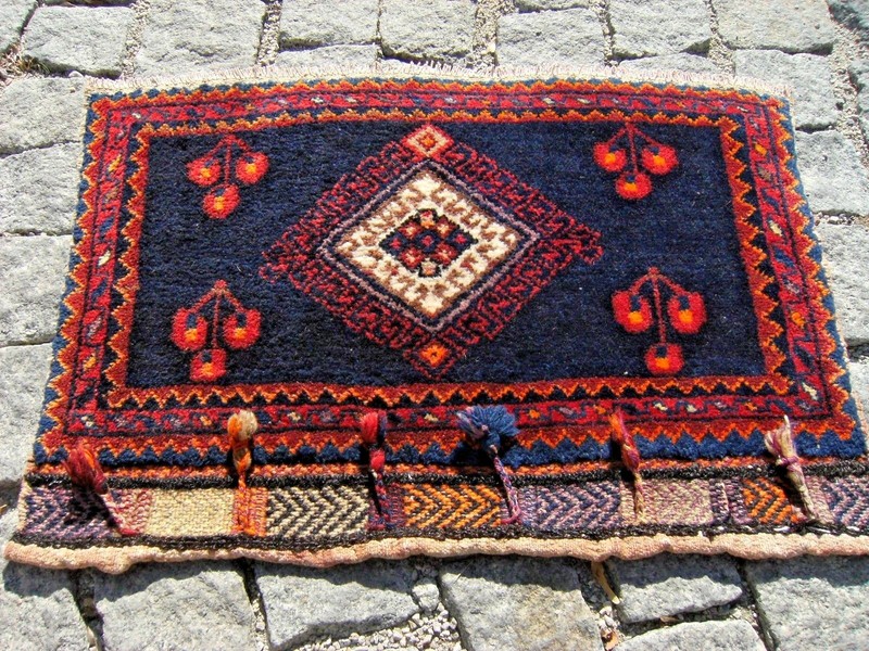 Fabulous Antique Rug Rare Awesome Design Caucasian Collectors Item Bag Face Rug gallery
