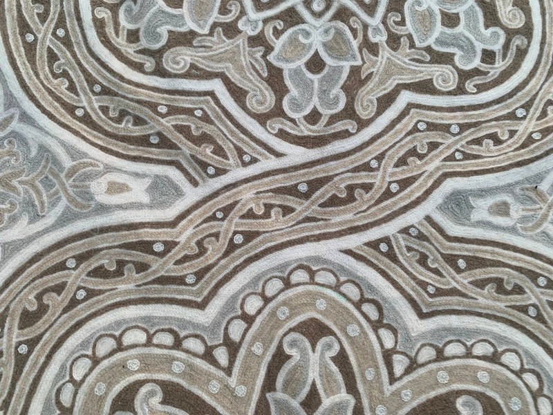 Vintage Aubusson Rug: Hand-woven Chain Stitch Carpet, Home Decor 3x5 ft gallery