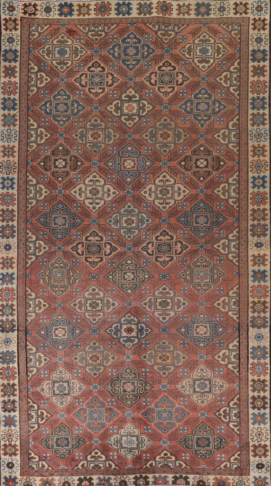 Hand-Knotted Tribal Pink Wool Carpet Geometric Oriental Area Rug 5x10 Ft gallery