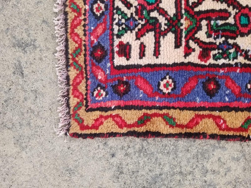 Vintage Traditional Handmade Hamadan Wool Multicolor Rug 318 x 211 cm gallery