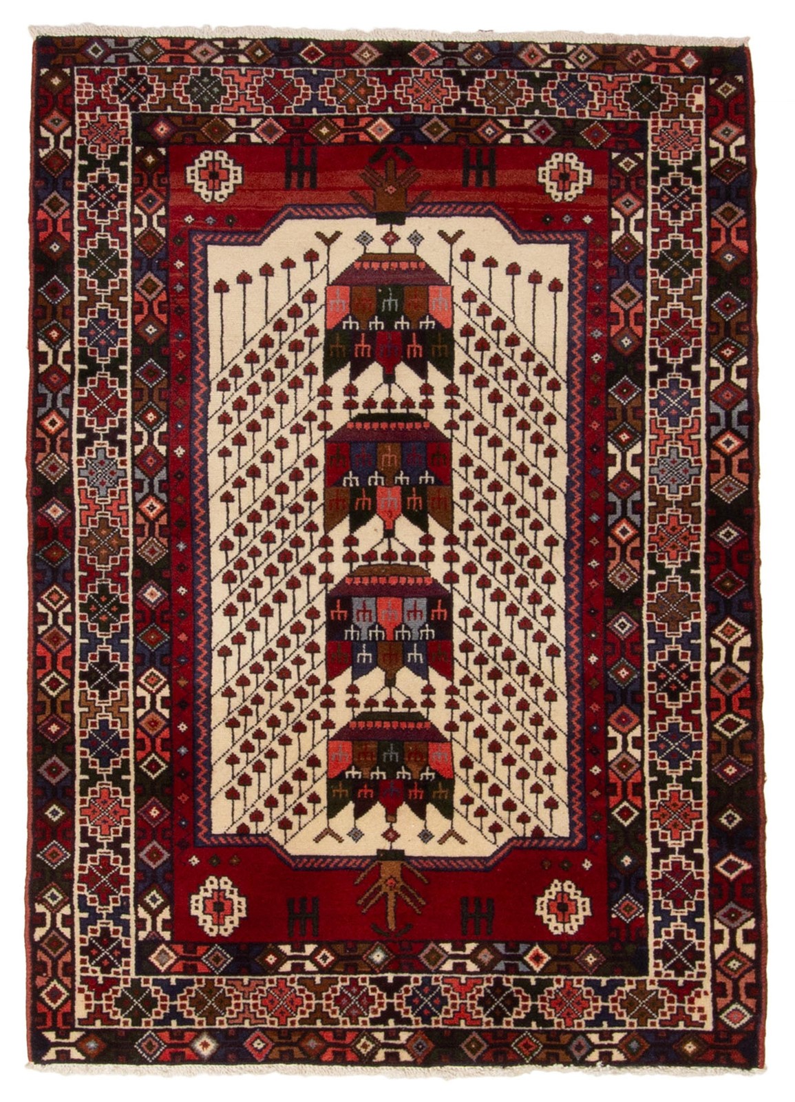Vintage 3'6" x 4'11" Traditional Hand Knotted Vegetable Dye Wool Area Rug gallery