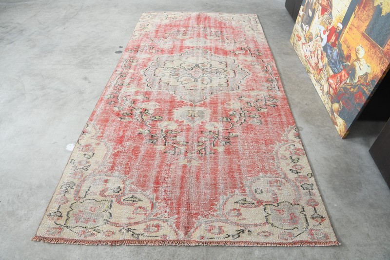4x8 ft rugs, antique turkish carpet vintage oushak rug hand-knotted wool rug,395 gallery