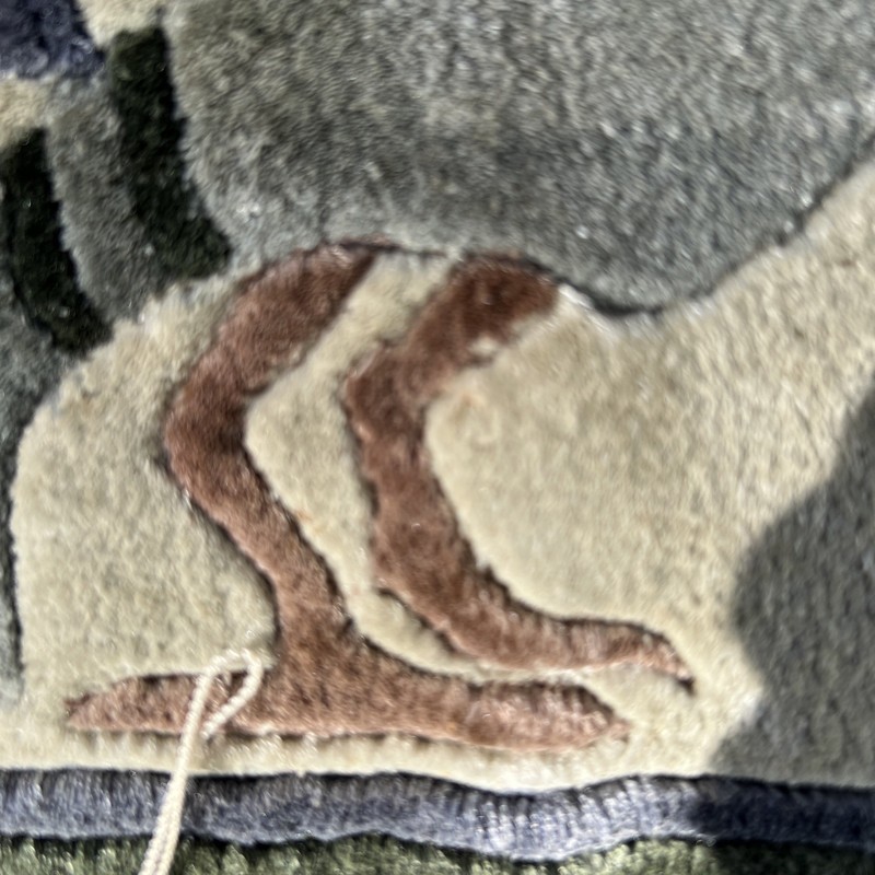 Vintage Jiangsu Chinese Hand Made Silk Rug Bird Pictorial Wall Hanging 12 x 13 gallery