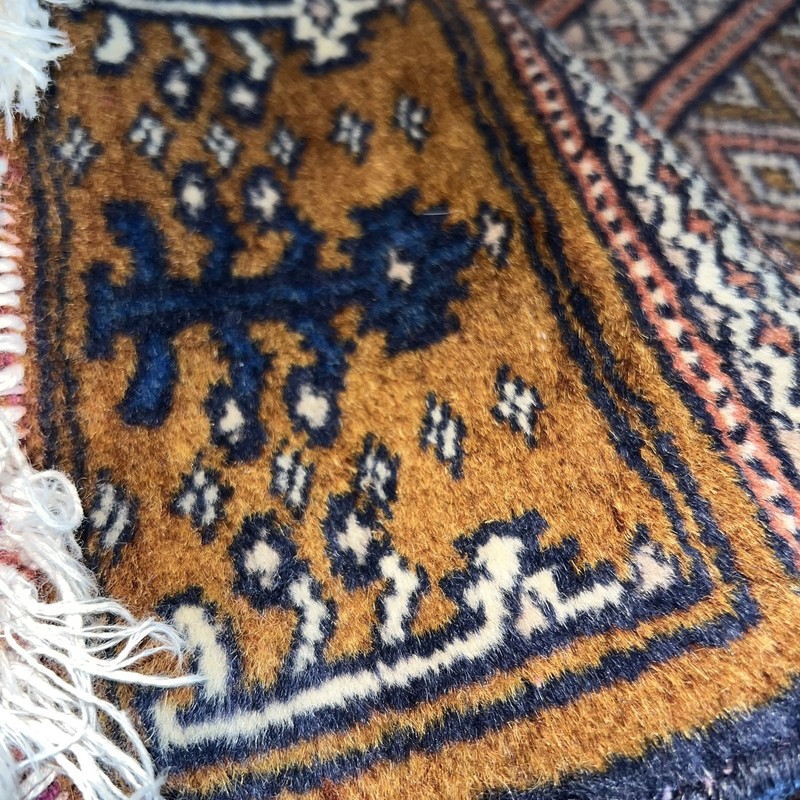 Vintage Bokhara Jhaldar Wool Runner Rug hand-knotted Oriental Turkish Geometric gallery