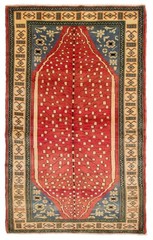 Vintage 4’1″ x 7’3″ Traditional Hand Knotted Vegetable Dye Wool Area Rug