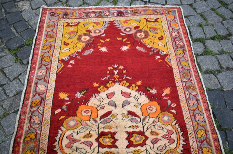 Vintage Turkish Rug 40'' x 75'' Rare Hand-knotted Oushak Rug Home Decor Wool Rug gallery