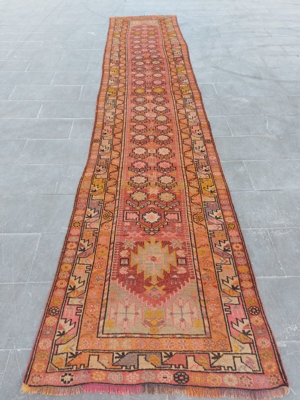 Antique Runner Rug Heriz Area Rug Perr s Old Natural Deco Carpet Rare Rug 3x15 gallery