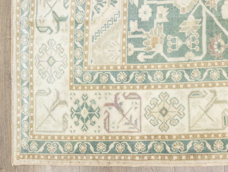 Turkish Oushak Modern Traditional Wool Area Rug Green 6.10x10.8 ft Vintage Rug gallery