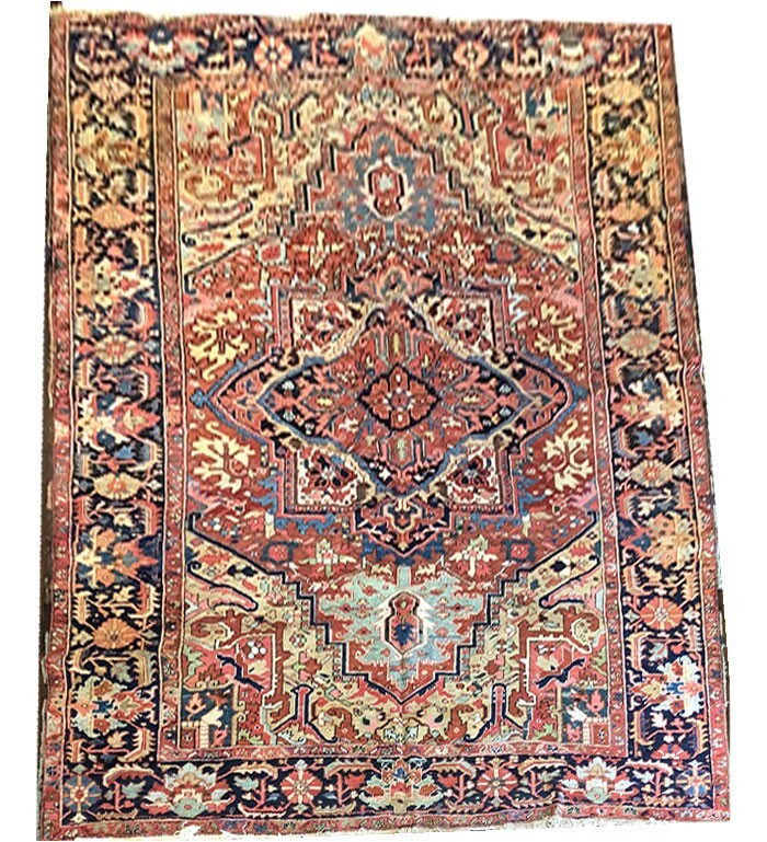 A Gorgeous Antique Decorative Heriz Circa 1920 gallery
