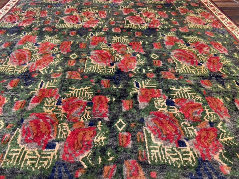 Veg. dye S.Antique Hand Knotted Vintage Tribal Geometric Area Rug 4’x6’3,2079 gallery