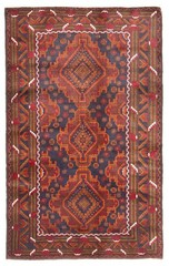 Vintage Traditional Hand-Knotted Area Rug 3’11” x 6’4″ Oriental Wool Carpet