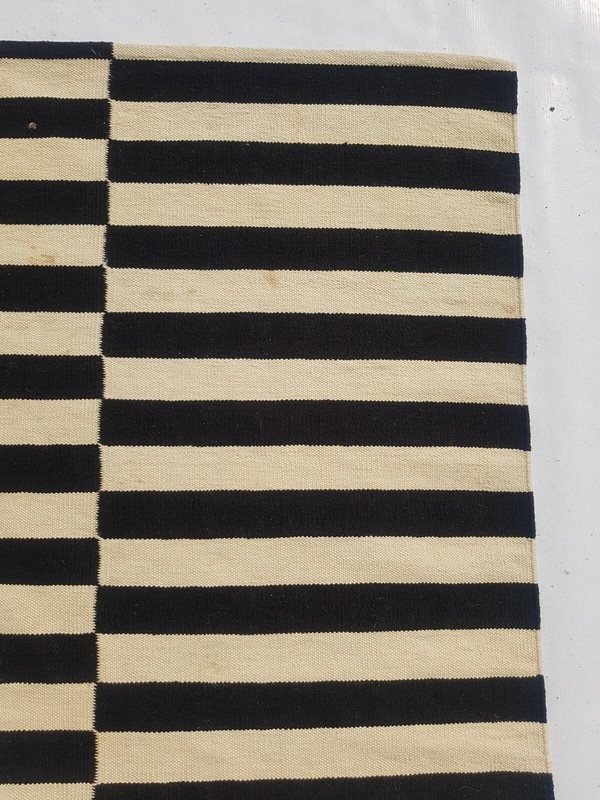 Vintage Traditional Handcrafted Dhurries StripedRug for Home Décor 249x166 cm gallery