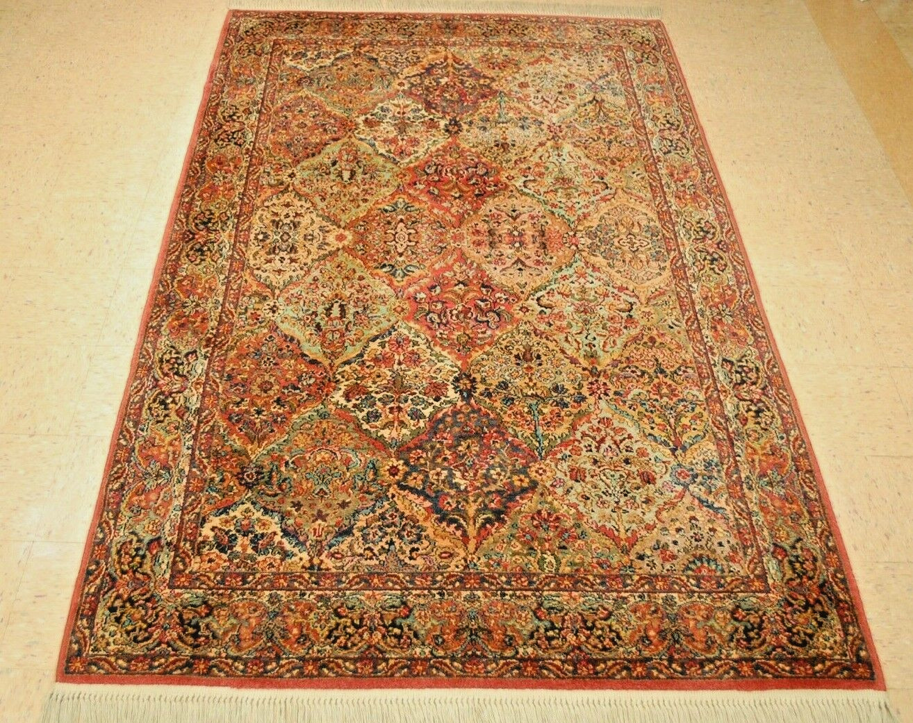 AUTHENTIC KARASTAN MULTICOLOR PANEL KIRMAN PATTERN #700-717 RUG CARPET 5'9" x 9" gallery