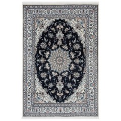 Nain 245×164 cm Hand Knotted Oriental Wool Carpet Rug Blue Rectangle