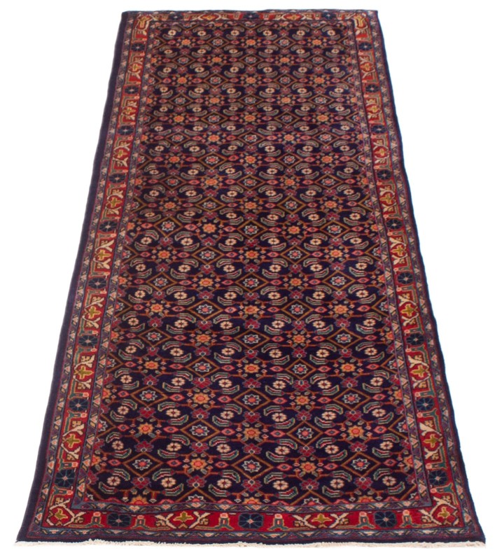 Vintage Hand-knotted Runner Rug 3'4" x 9'5" Traditional Oriental Wool Carpet gallery