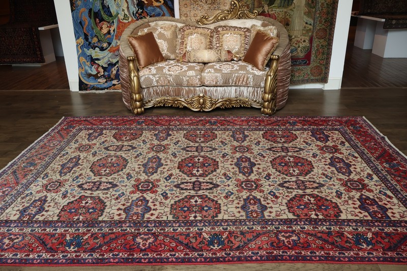 Antique Traditional Area Rug 8x11 Ft Hand-Knotted All Over Patterned Wool Carpet gallery