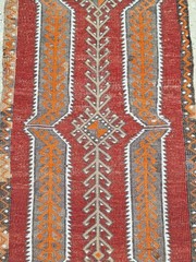 1950s Vintage Embroidery Sumac Kilim, Anatolian Hand Woven Rug, Decor Kilim Art