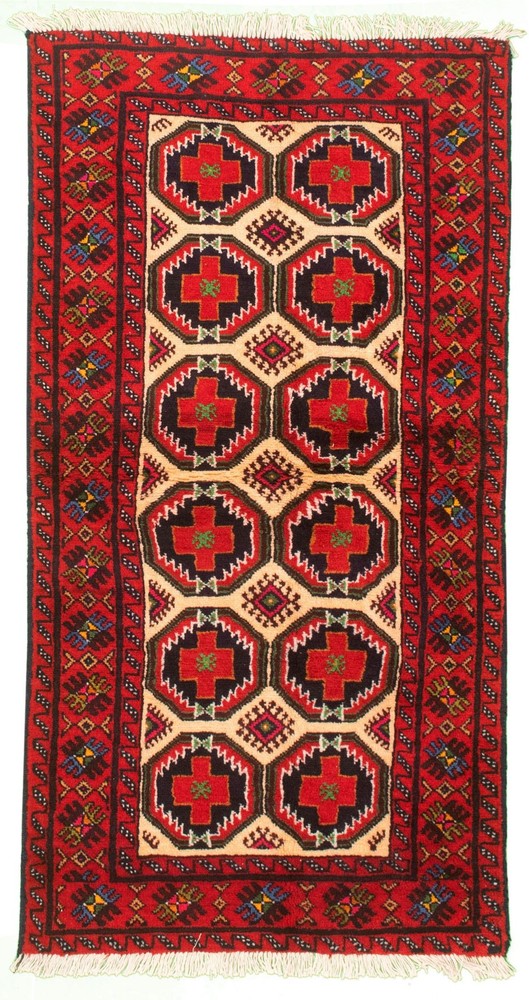 Vintage 3'1" x 6'4" Traditional Hand Knotted Vegetable Dye Wool Area Rug