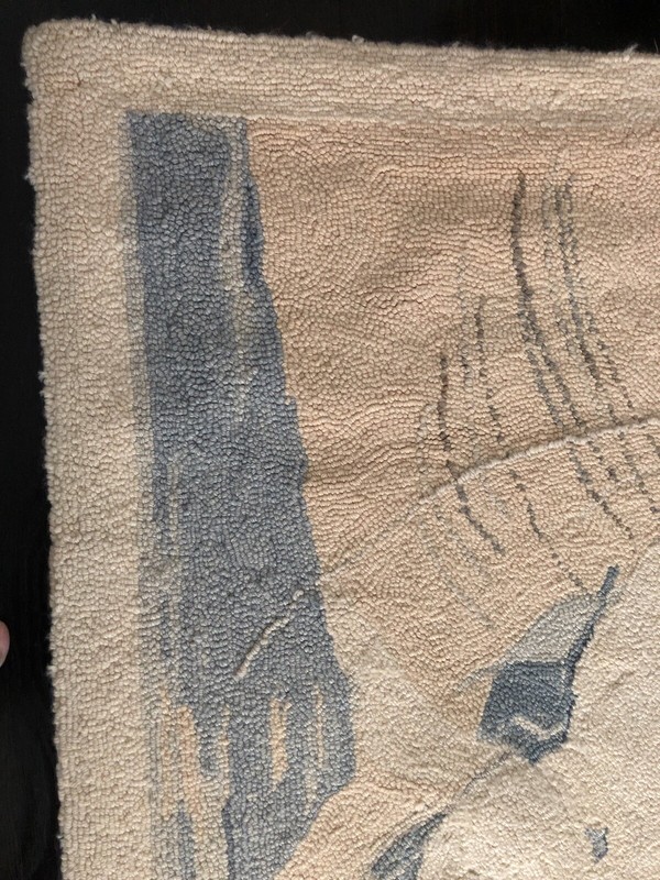 The Dove Signed 1977 Wool Hand Made Rug Picasso Style Mid Century Mod Floor Art gallery