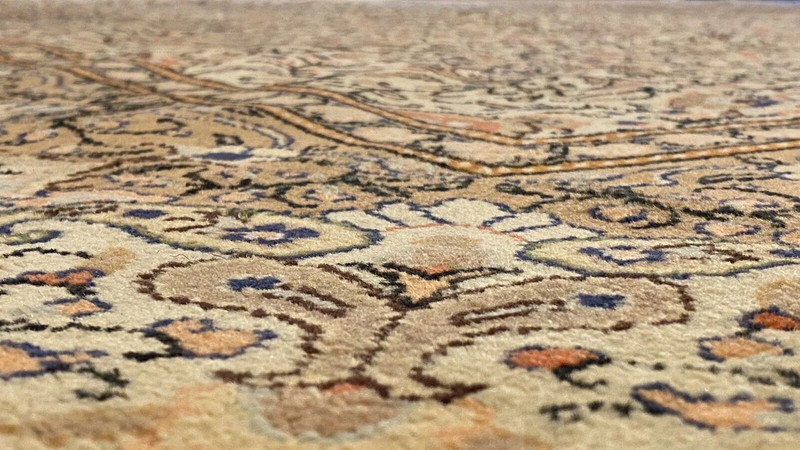 Early 1930's Antique Wool Pile Muted Dye Armenian Hereke Area Rug 7’7”x11’4” gallery