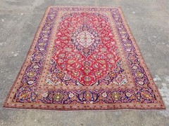 Vintage Traditional Handmade Oriental Wool Multicolor Rug 343 x 236 cm