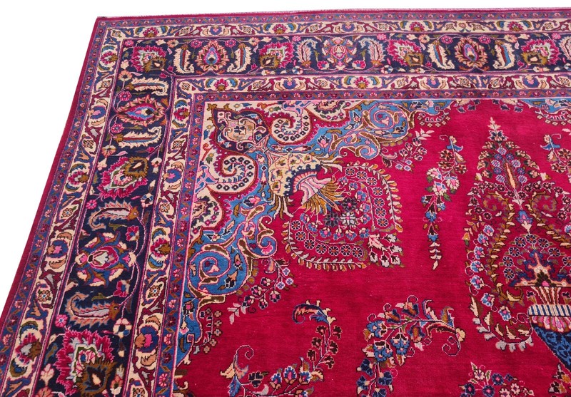 Genuine Hand Knotted Vintage Mashoud Wool Area Rug 13 x 10 Ft gallery