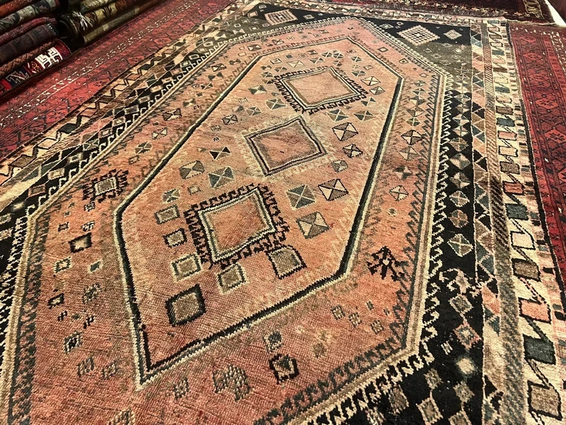 150 X 275 cm COLLECTORS' ITEM Antique Natural Vegetable Star Kazak Caucasian Rug gallery