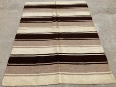 Vintage Handmade Turkish Striped Traditional Wool Kilim Rug 229×164 cm
