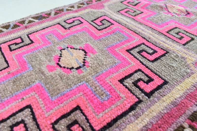 Oushak Runner 2.4x1.5 ft Vintage Turkish Rug Small Runner Anatolian Rug Y52 gallery