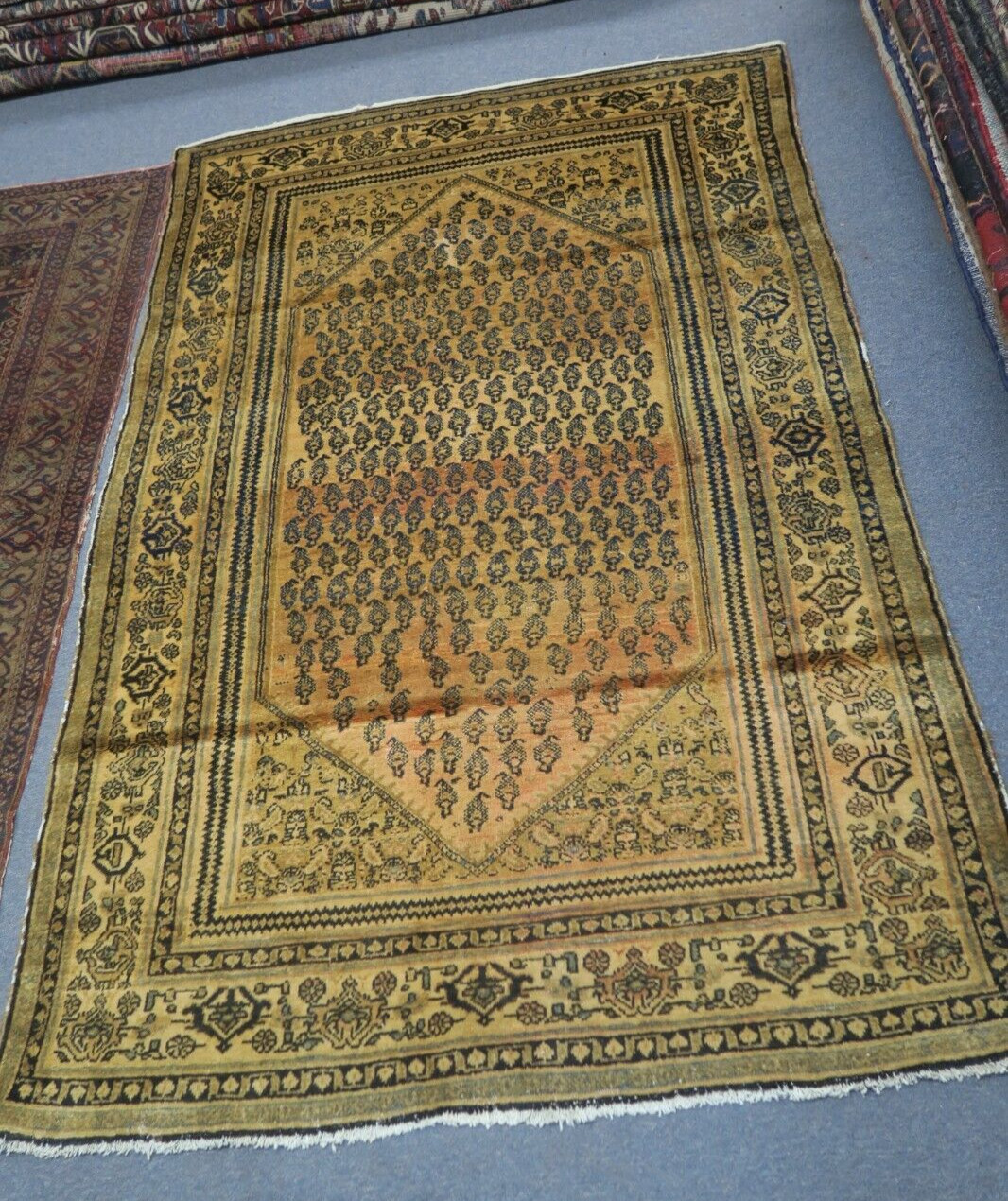 Vintage Kurdish Oriental Area Rug Hand Knotted Wool 4'3 x 6'9 gallery
