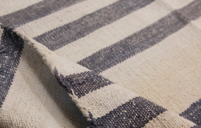 Goat Hair Turkish Striped Kilim Runner,Vintage Minimal Kilim,2'6 x 17'11 ft gallery
