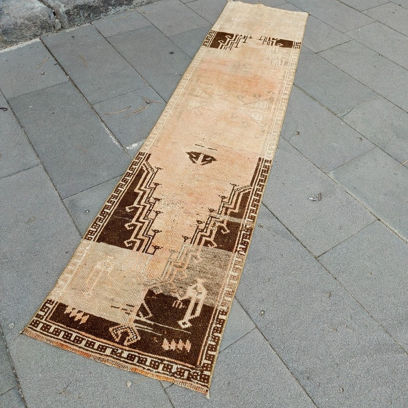 Unique 2x7 Turkish rug 1.71 x 7.38 ft Vintage Handmade rug 52 x 225 cm runner gallery