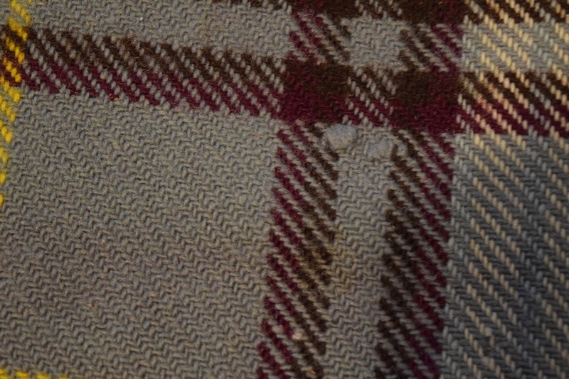 Vintage 100% Wool Fola Rug Plaid Fringed Made in England gallery