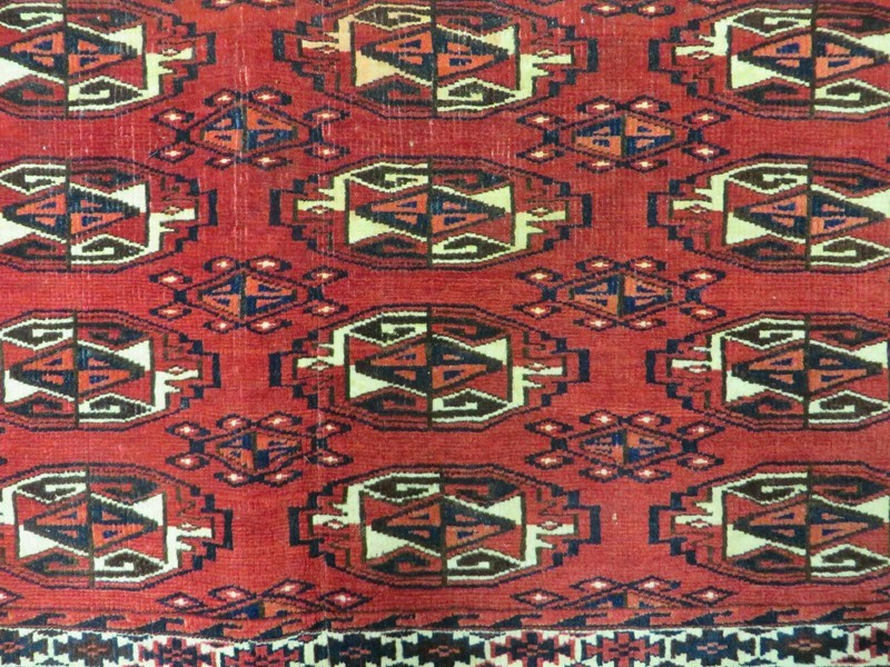 2.5' X 4' Antique Handmade Yamud Turkoman Tribal Wool Rug Bag Elephant Foot Nice gallery