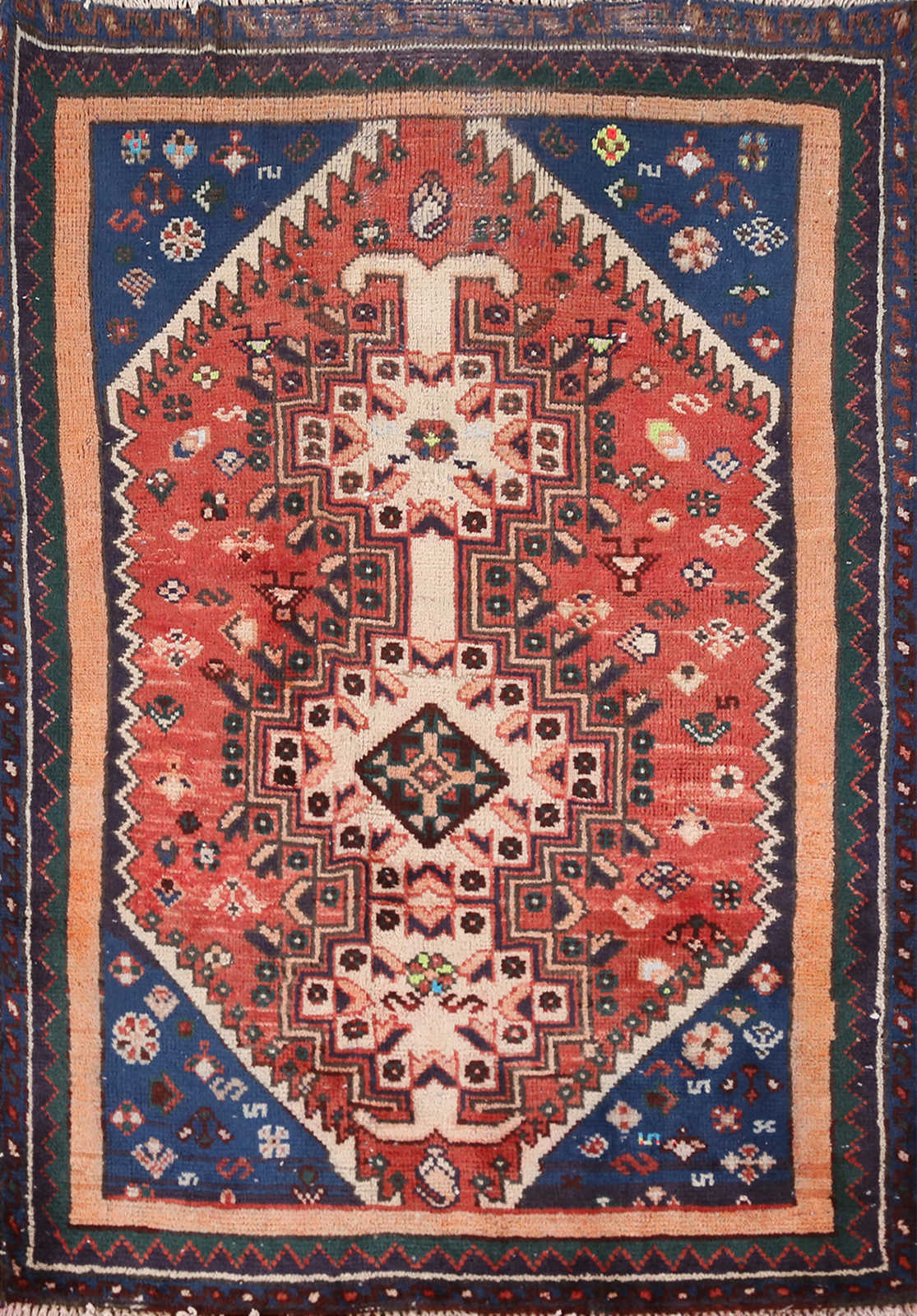 Nomadic Geometric Wool Vintage Foyer Rug 3x5 ft Hand-knotted Traditional Carpet gallery