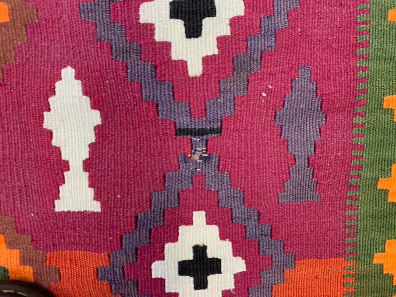 Vintage Lori Kilim 285x142 cm Wool Kelim Rug Large Red, Green, Pink, Colorful gallery