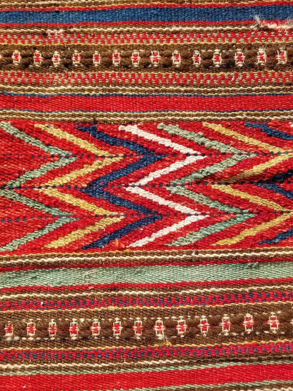 Vintage Traditional Handmade Tunisian Wool Multicolor Kilim 117x60cm gallery