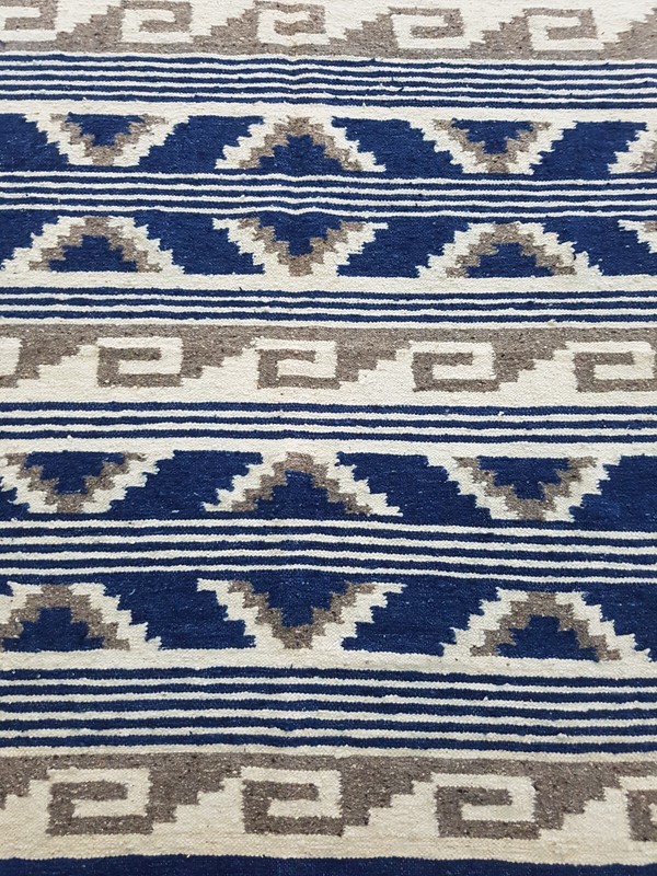 Vintage Handmade Traditional Toned American Kilim Floor Rug Carpet 188x168 cm gallery