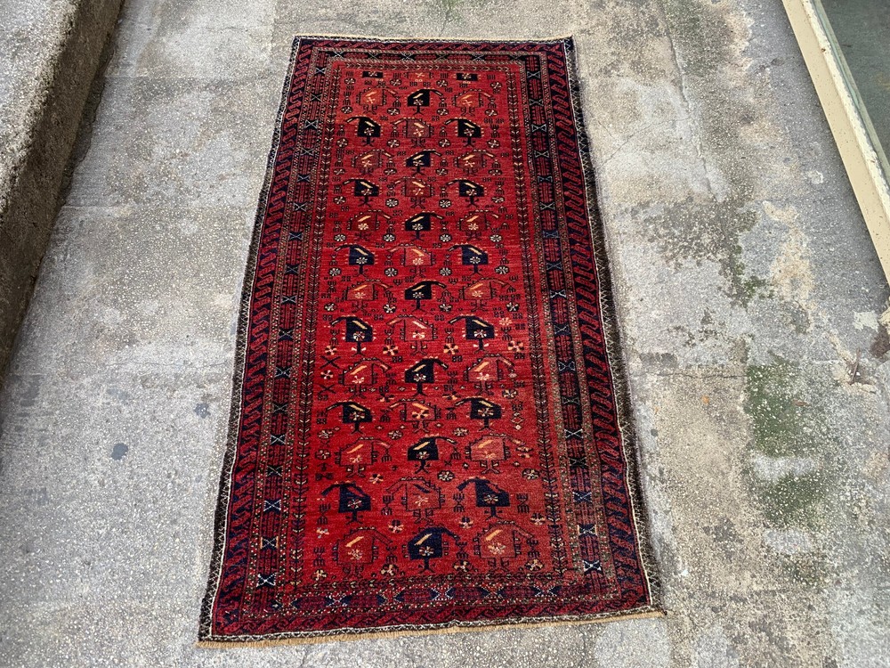 2'10'' x 5'3'' Vintage Carpet Natural Village Rug Old Handmade Rug.SKU:P1623