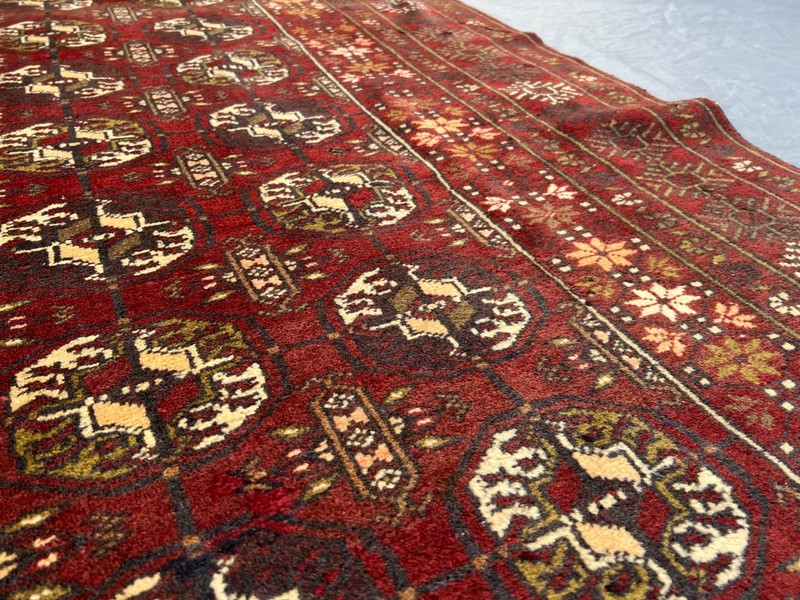 Stunning Antique Hand-Knotted Tribal Wool Rug - Rare Design Tekke Ersari Rug gallery