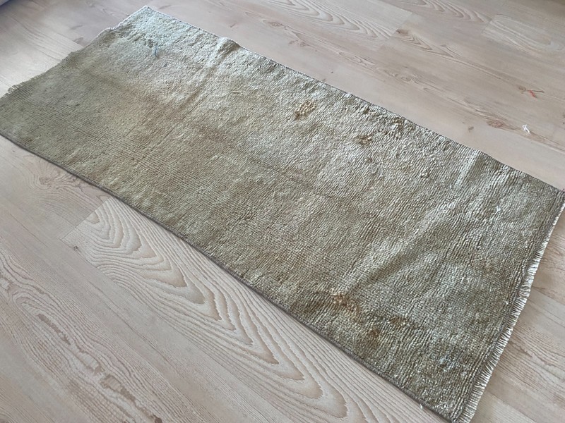 Neutral Flat Weave Small Rug 1.6x3.4 ft Natural Linen Tone Bohemian Doormat gallery