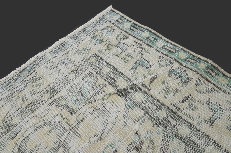 Vintage Turkish Oushak Rug, Beige 5x8ft, Handmade Wool, Bohemian Anatolian gallery