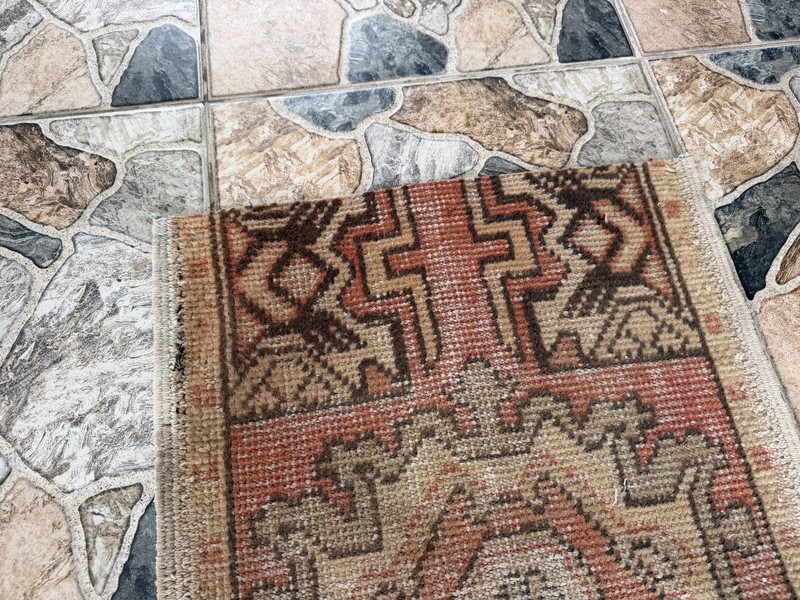 Small Vintage Turkish Oushak Rug Handmade Anatolian Accent Rug Muted Tribal 1x2 gallery